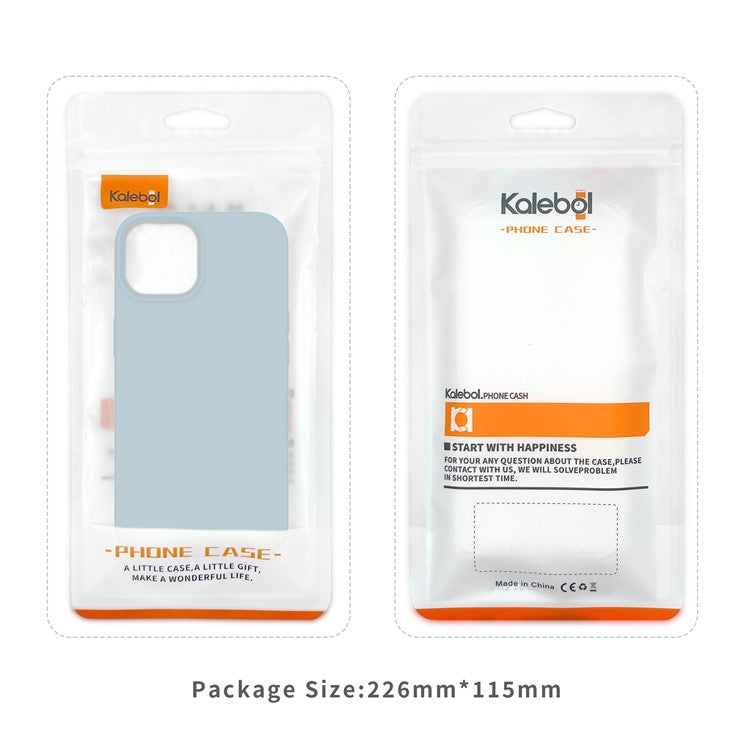 KALEBOL KLB-YTGJ001 For iPhone 14 Case Solid Color Liquid Silicone+PC Phone Cover - Baby Blue