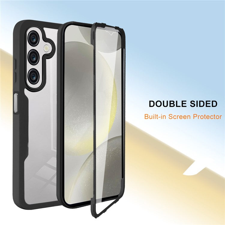 For Samsung Galaxy A16 5G / A16 4G Case Acrylic+TPU Clear Phone Cover with PET Screen Film - Red