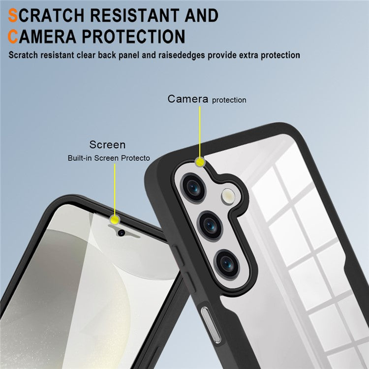 For Samsung Galaxy A16 5G / A16 4G Case Acrylic+TPU Clear Phone Cover with PET Screen Film - Red