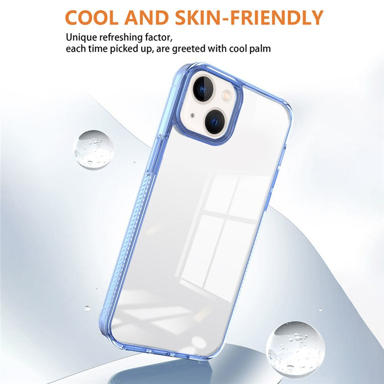 For iPhone 14 Plus Clear Phone Case TPU PC Anti-slip Drop-proof Back Cover - Pink