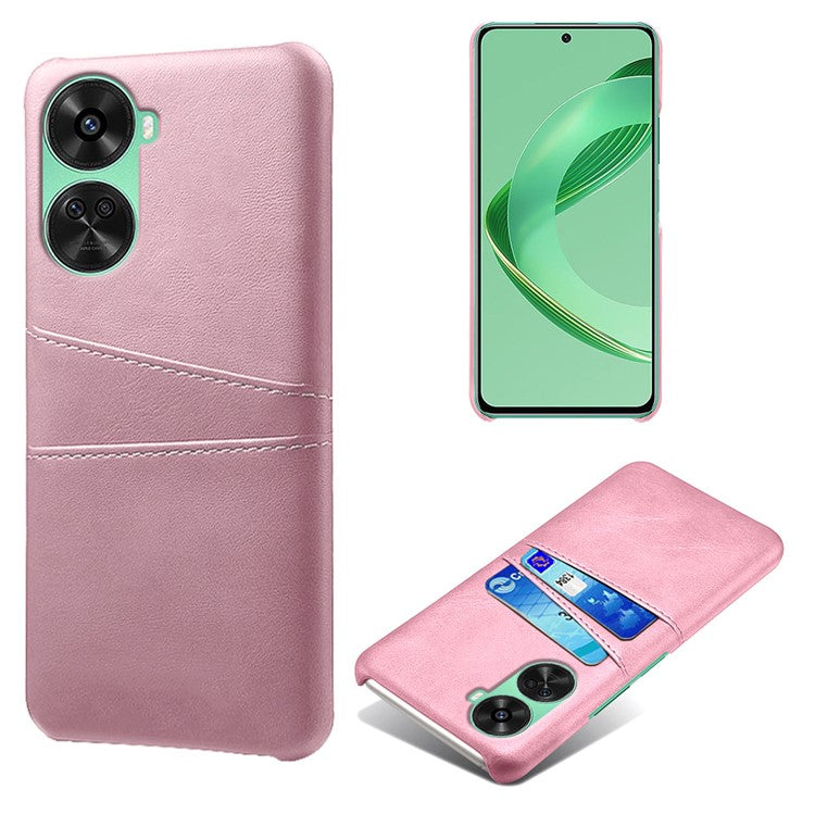 For Huawei nova 12 SE 4G / nova 11 SE Case Dual Card Slots PU Leather + Hard PC Phone Cover - Rose Gold