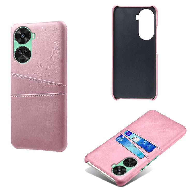 For Huawei nova 12 SE 4G / nova 11 SE Case Dual Card Slots PU Leather + Hard PC Phone Cover - Rose Gold