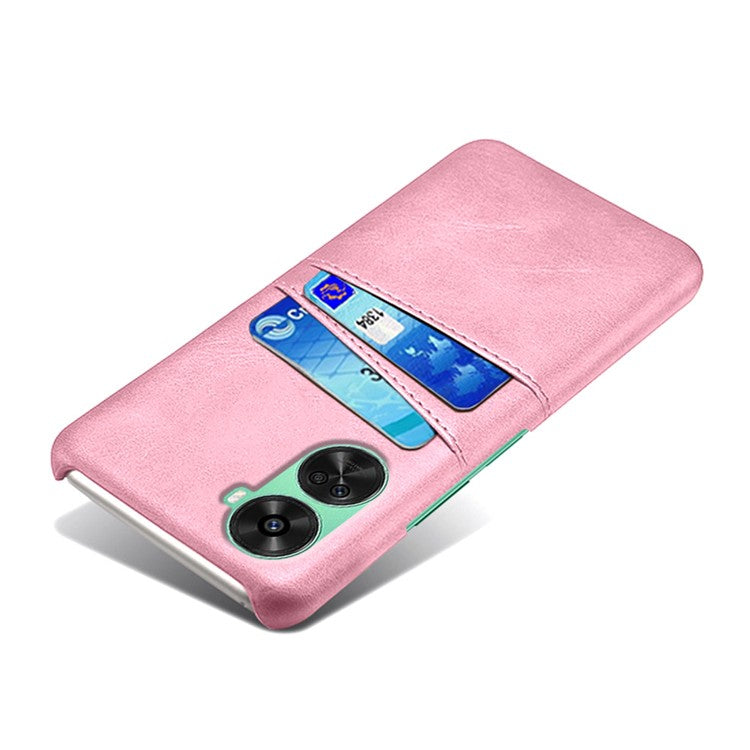 For Huawei nova 12 SE 4G / nova 11 SE Case Dual Card Slots PU Leather + Hard PC Phone Cover - Rose Gold