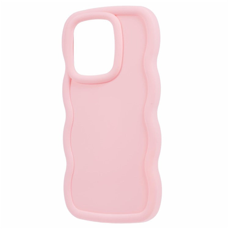 WANLONFENG XL Series for Xiaomi Redmi Note 13 4G Case Wave Edge TPU Cover with Tempered Glass Film - Pink