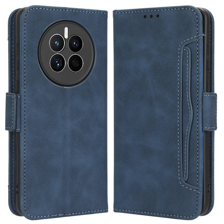For Huawei Mate 50 4G PU Leather Multiple Card Slots Stand Wallet Phone Cover Well-protected Phone Case - Blue