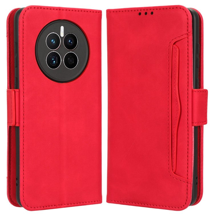 For Huawei Mate 50 4G PU Leather Multiple Card Slots Stand Wallet Phone Cover Well-protected Phone Case - Red