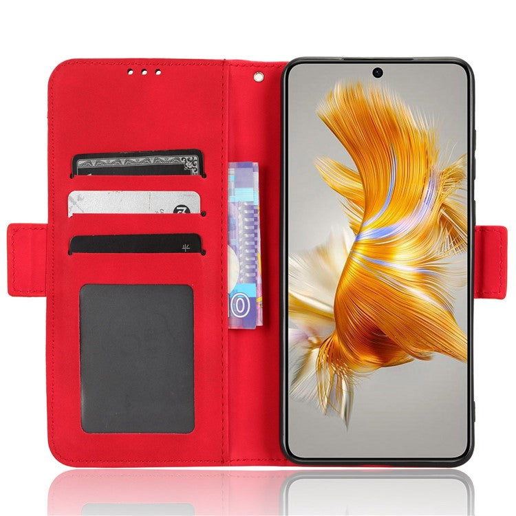 For Huawei Mate 50 4G PU Leather Multiple Card Slots Stand Wallet Phone Cover Well-protected Phone Case - Red
