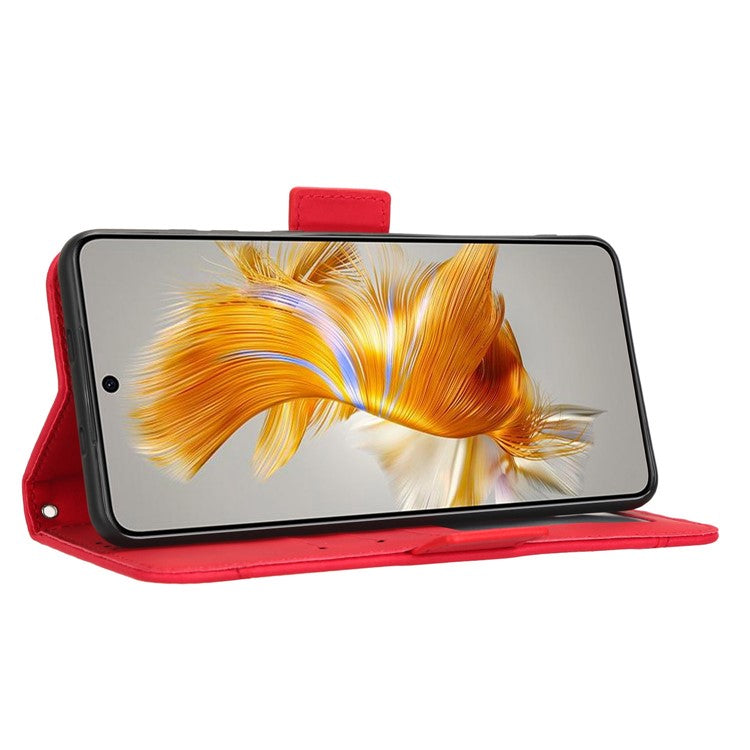 For Huawei Mate 50 4G PU Leather Multiple Card Slots Stand Wallet Phone Cover Well-protected Phone Case - Red