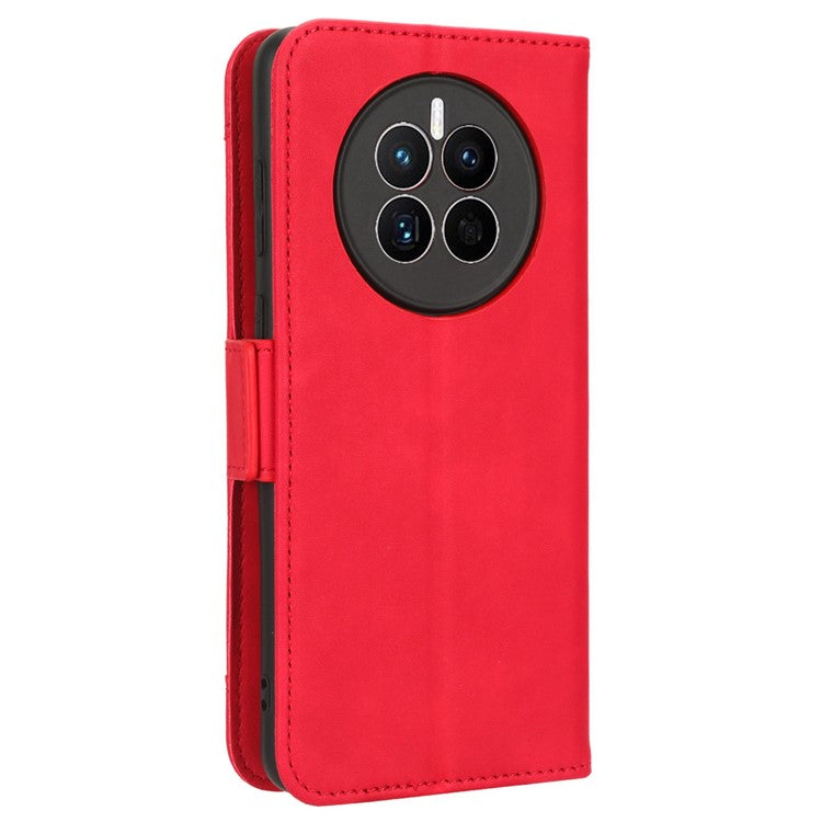 For Huawei Mate 50 4G PU Leather Multiple Card Slots Stand Wallet Phone Cover Well-protected Phone Case - Red