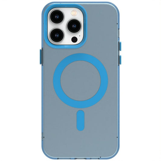 Candy Series For iPhone 14 Pro Case Compatible with MagSafe PC+TPU+PET Anti-Drop Phone Cover - Blue