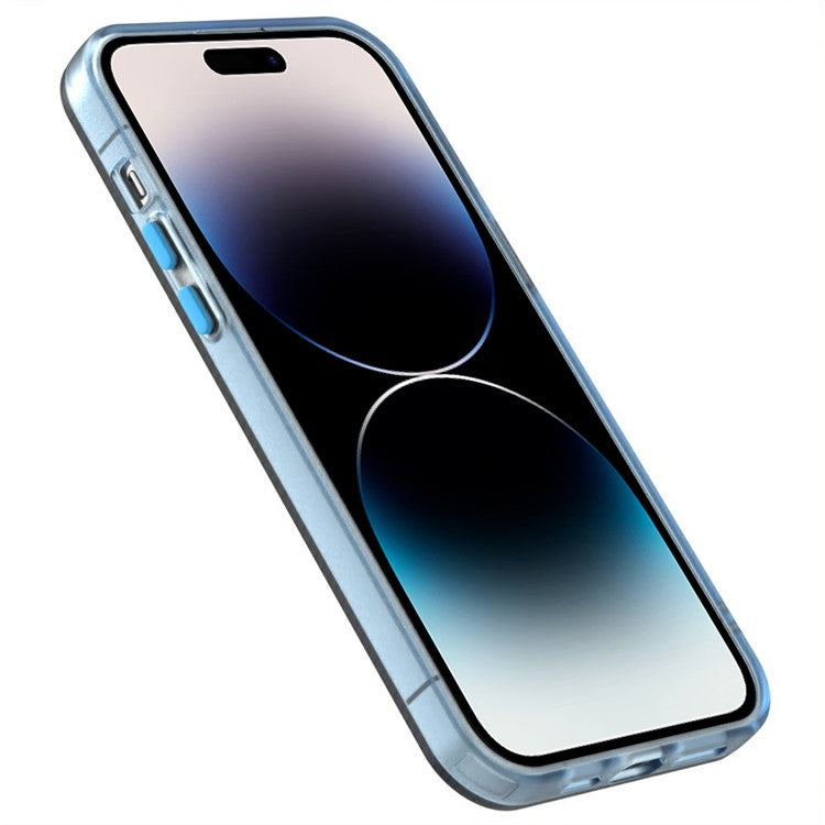 Candy Series For iPhone 14 Pro Case Compatible with MagSafe PC+TPU+PET Anti-Drop Phone Cover - Blue
