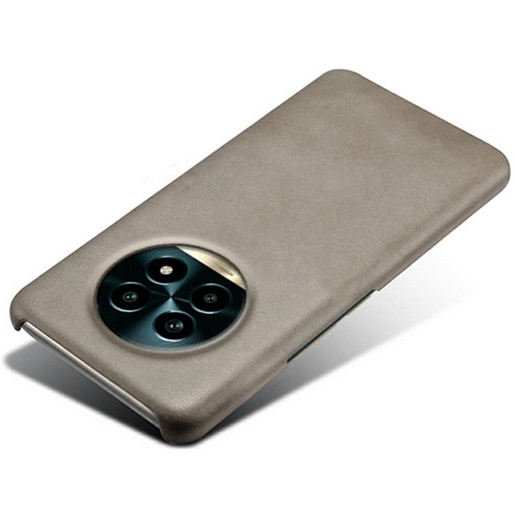 For Realme 13 Pro 5G (Global) / 13 Pro+ 5G (Global) Case Calf Texture PU Leather Hard PC Protective Phone Cover - Grey