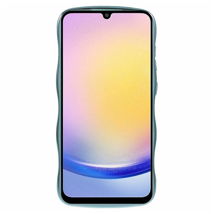 For Samsung Galaxy A34 5G Case Love Hearts TPU Phone Cover Curly Wave Frame Large Window - Green