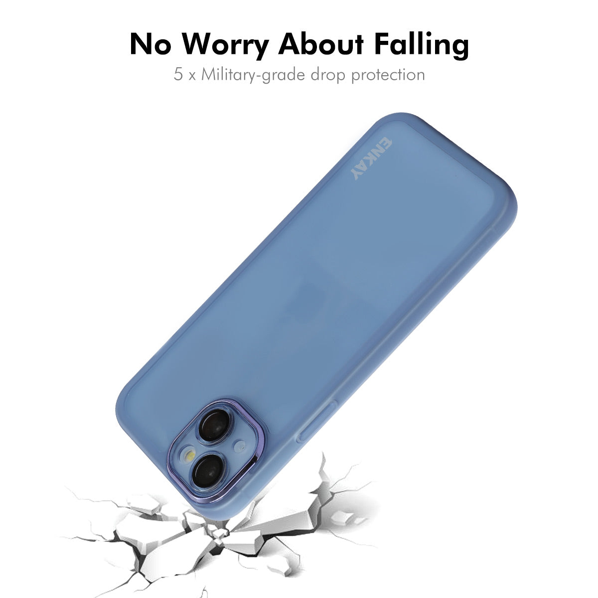 For iPhone 14 Plus ENKAY HAT PRINCE Case Matte TPU Phone Cover with Lens Film + 9H Glass Protector - White