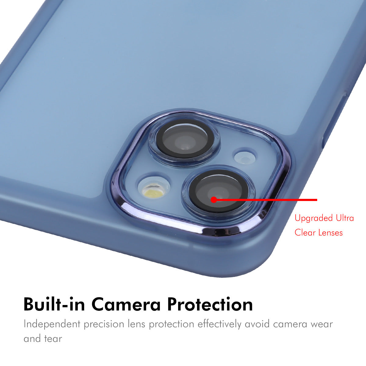 For iPhone 14 Plus ENKAY HAT PRINCE Case Matte TPU Phone Cover with Lens Film + 9H Glass Protector - White