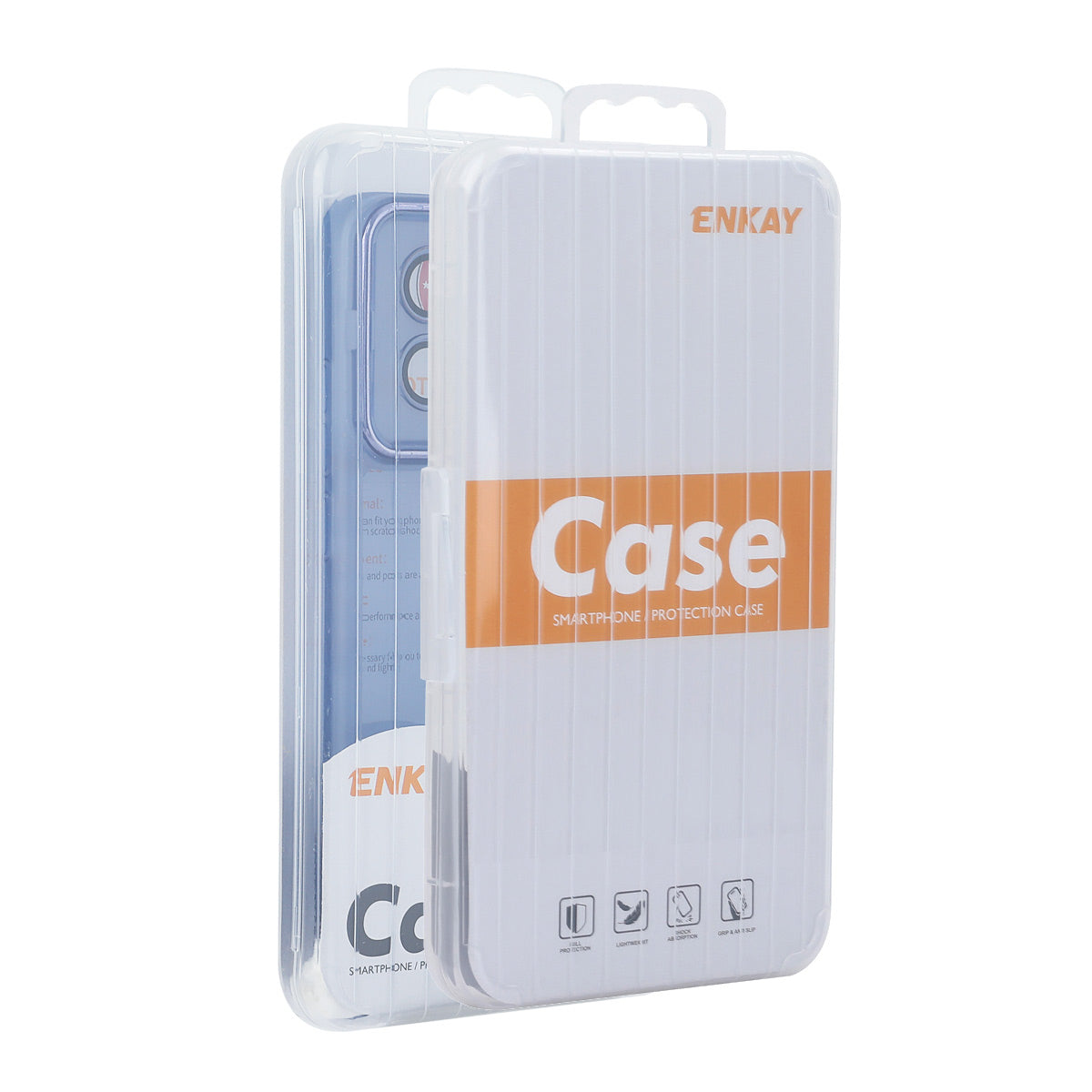 For iPhone 14 Plus ENKAY HAT PRINCE Case Matte TPU Phone Cover with Lens Film + 9H Glass Protector - White