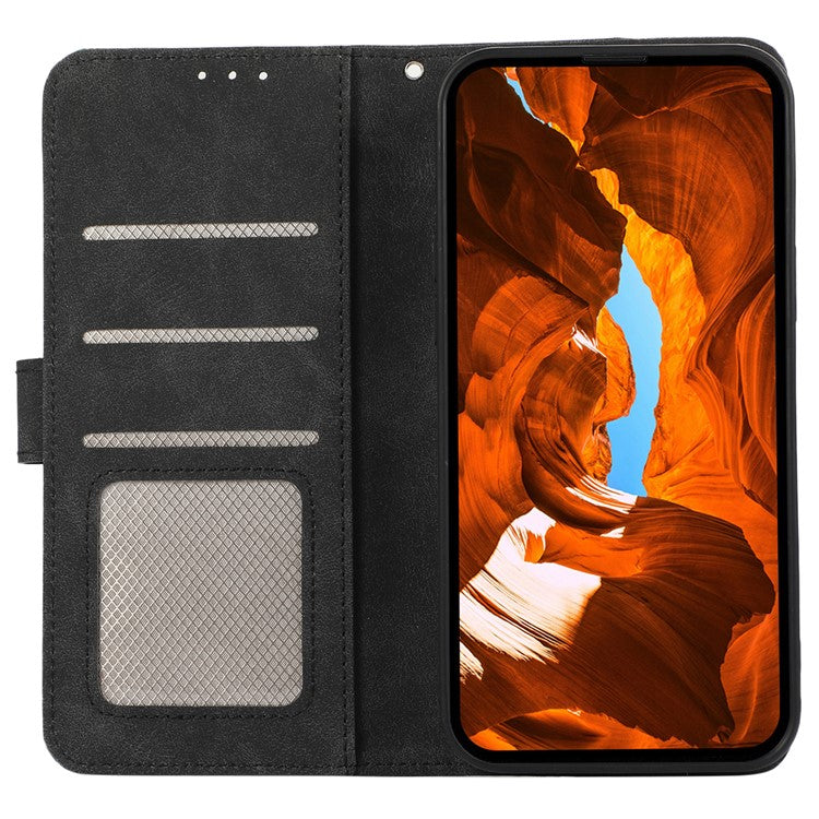 ABEEL For Motorola Moto G55 5G Case Color Splicing Leather Flip Phone Cover RFID Blocking - Black