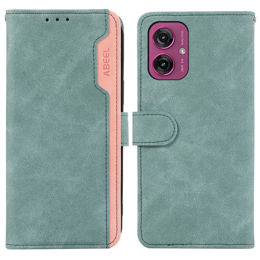 ABEEL For Motorola Moto G55 5G Case Color Splicing Leather Flip Phone Cover RFID Blocking - Baby Blue