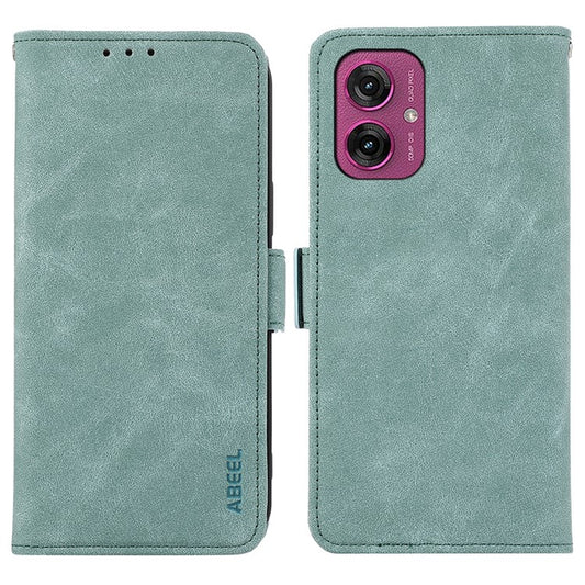 ABEEL For Motorola Moto G55 5G Case PU Leather Folio Stand View RFID Blocking Phone Cover - Baby Blue