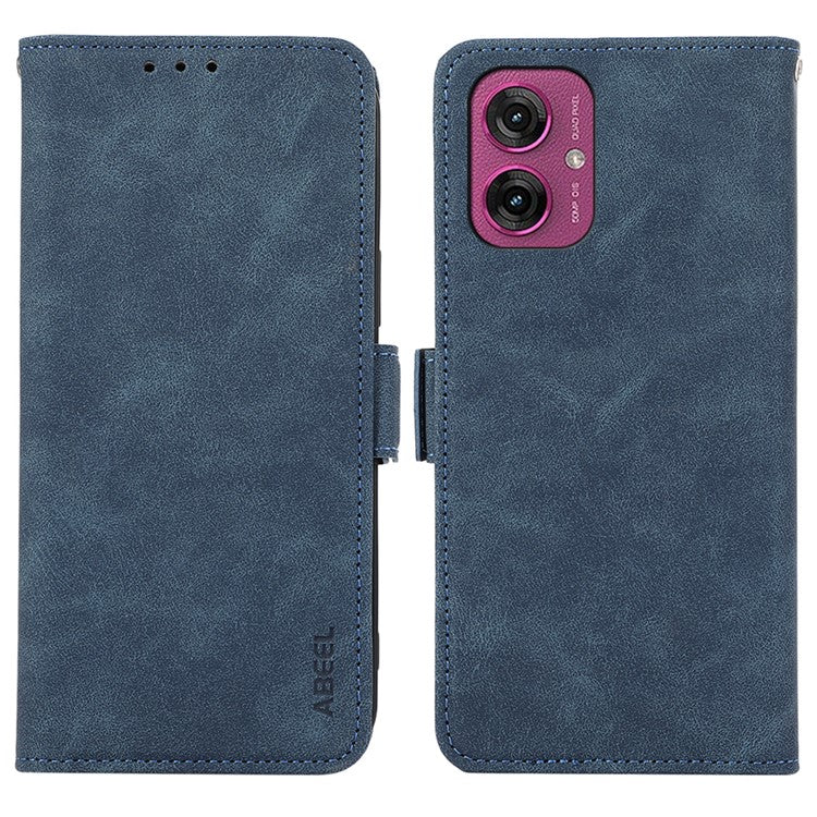 ABEEL For Motorola Moto G55 5G Case PU Leather Folio Stand View RFID Blocking Phone Cover - Blue