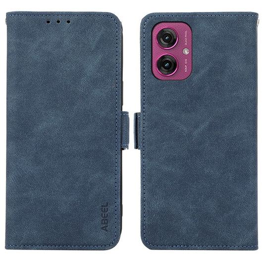 ABEEL For Motorola Moto G55 5G Case PU Leather Folio Stand View RFID Blocking Phone Cover - Blue