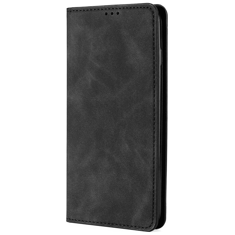 For Huawei Mate 50 Pro 4G Skin-touch Feeling Leather Flip Folio Book Case Stand Auto Closing Magnetic Card Slots Cover - Black