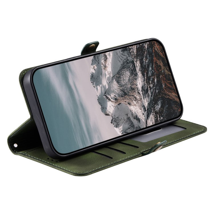 Style 016 For Motorola Moto G55 5G Case Skin Feel Totem Imprinted Wallet Leather Phone Cover - Blackish Green