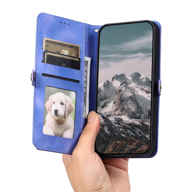 Style 016 For Motorola Moto G55 5G Case Skin Feel Totem Imprinted Wallet Leather Phone Cover - Purple