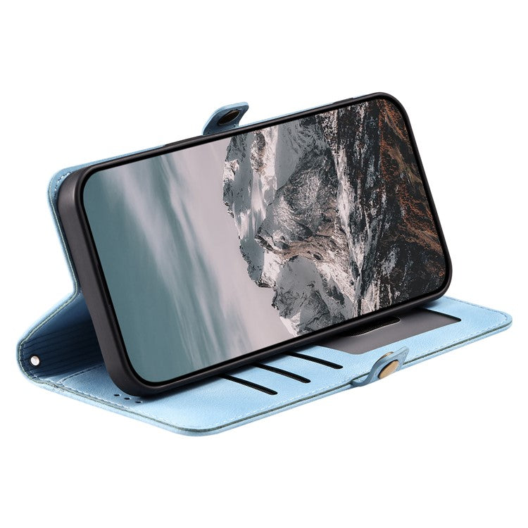 Style 016 For Motorola Moto G55 5G Case Skin Feel Totem Imprinted Wallet Leather Phone Cover - Lake Blue