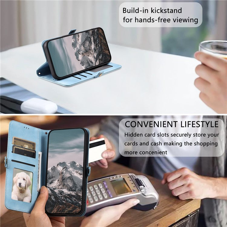 Style 016 For Motorola Moto G55 5G Case Skin Feel Totem Imprinted Wallet Leather Phone Cover - Lake Blue