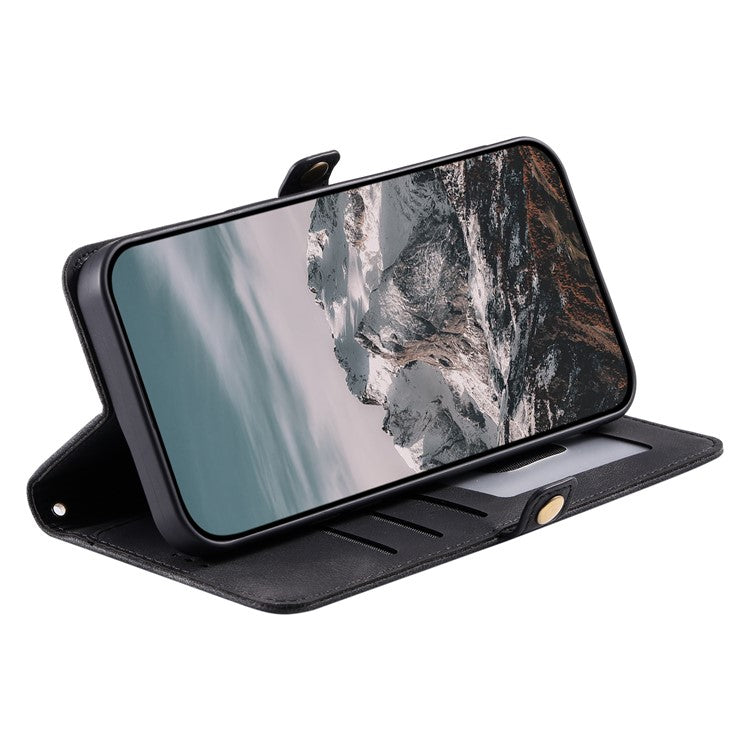 Style 016 For Motorola Moto G55 5G Case Skin Feel Totem Imprinted Wallet Leather Phone Cover - Black