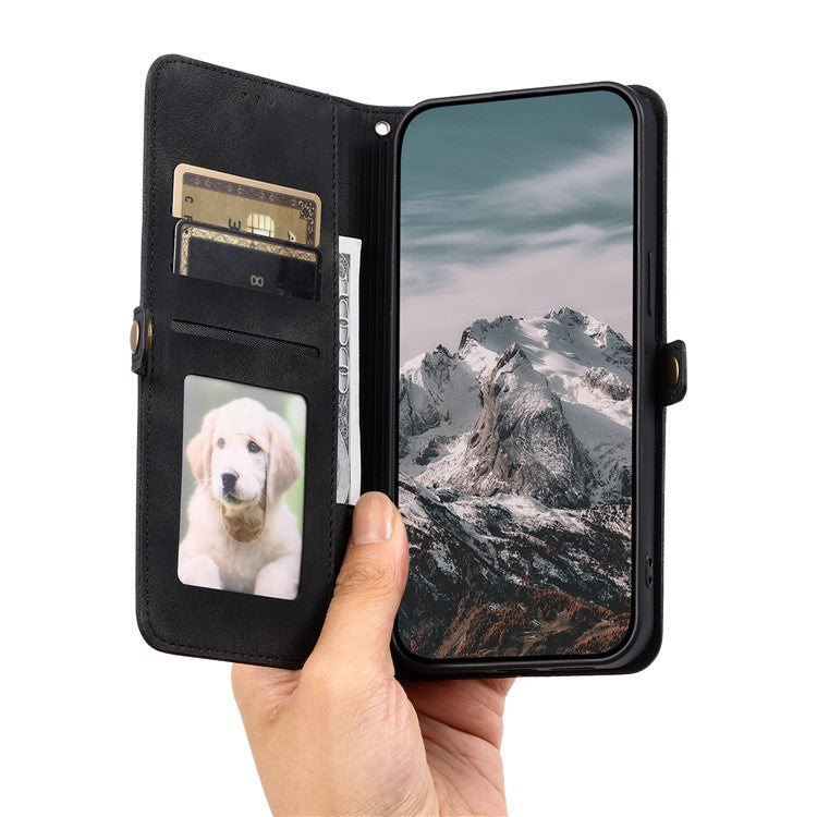 Style 016 For Motorola Moto G55 5G Case Skin Feel Totem Imprinted Wallet Leather Phone Cover - Black