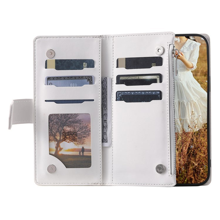 Style 005 For Motorola Moto G55 5G Wallet Case Rhombus Stitching Line PU Leather Phone Cover - White