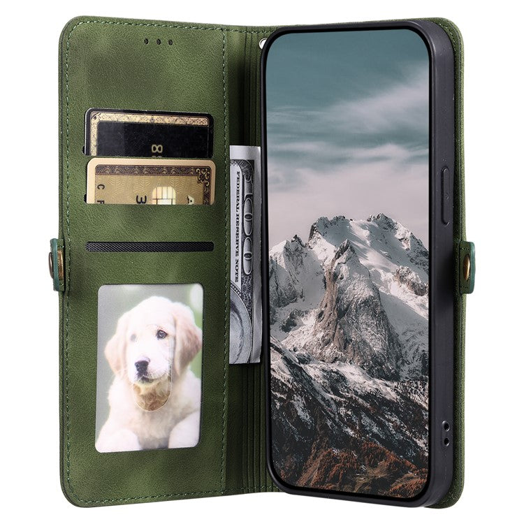 Style 016 For Motorola Moto G35 5G Case Skin Feel Totem Imprinted Wallet Leather Phone Cover - Blackish Green