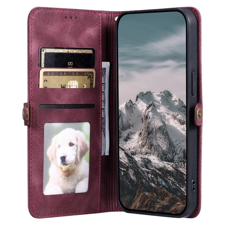 Style 016 For Motorola Moto G35 5G Case Skin Feel Totem Imprinted Wallet Leather Phone Cover - Wine Red