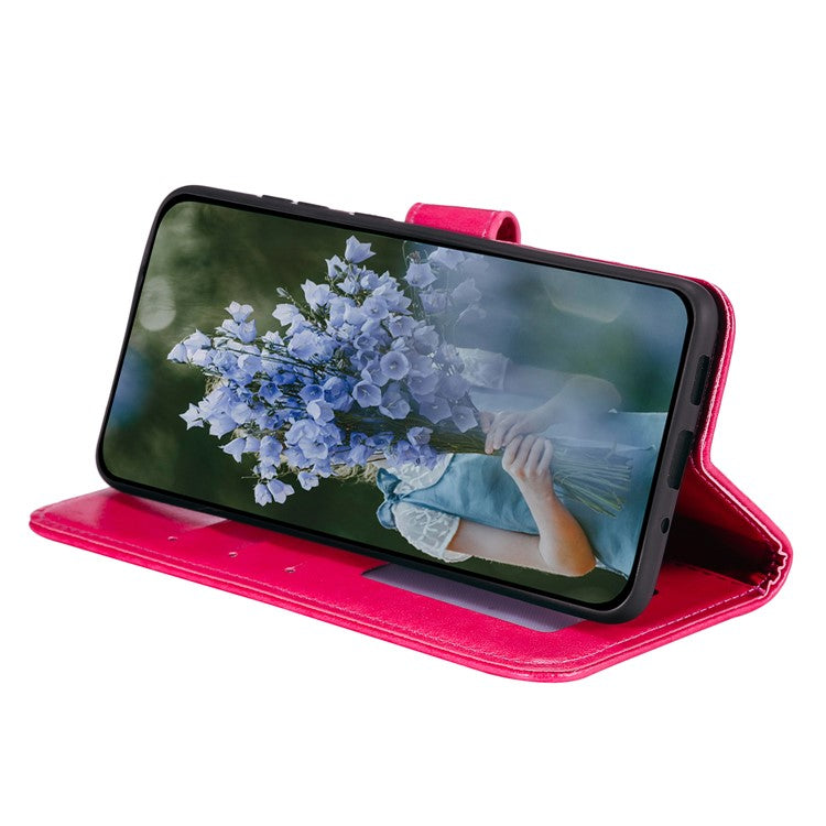 For Motorola Moto G35 5G Case Imprinted Totem PU Leather Wallet Stand Phone Cover - Rose