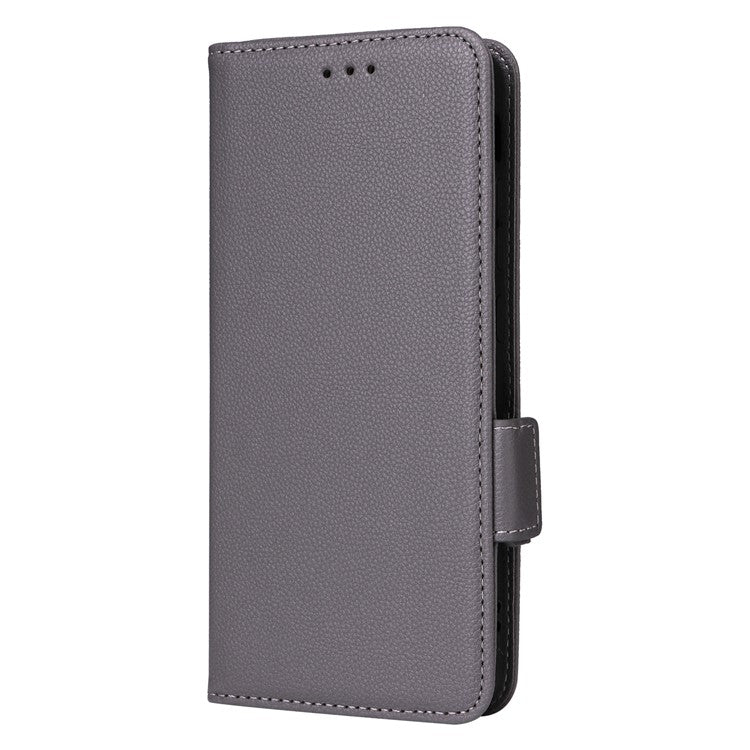 For Realme 13+ 5G / 13 Pro 5G (China) Case Litchi Texture PU Leather Wallet Flip Phone Cover - Grey