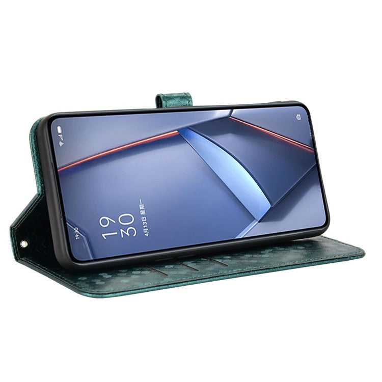 For Motorola Moto G35 5G Wallet Case Dot Pattern Imprint PU Leather Phone Cover - Green