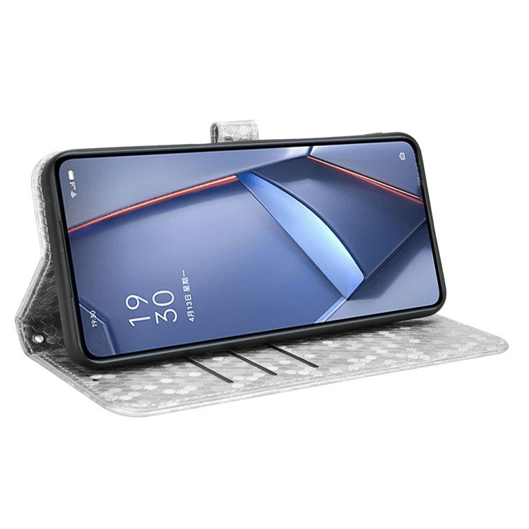 For Motorola Moto G35 5G Wallet Case Dot Pattern Imprint PU Leather Phone Cover - Silver