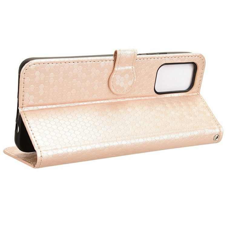 For Motorola Moto G35 5G Wallet Case Dot Pattern Imprint PU Leather Phone Cover - Rose Gold