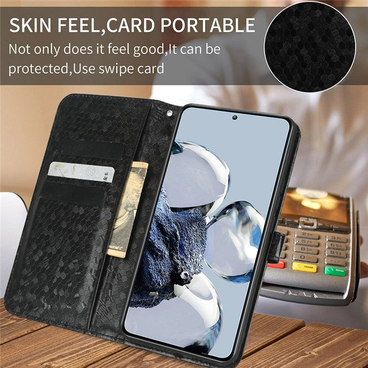 For Motorola Moto G35 5G Wallet Case Dot Pattern Imprint PU Leather Phone Cover - Black