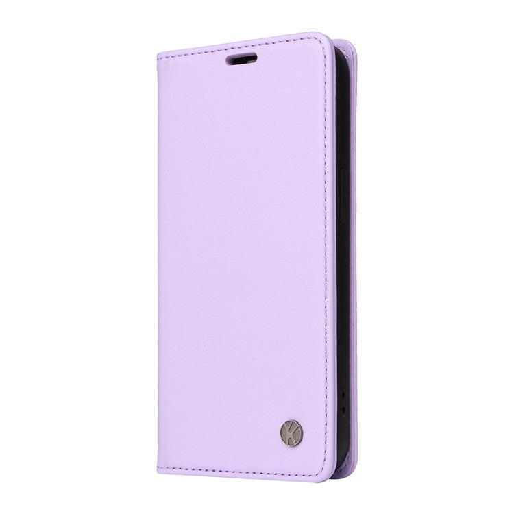 YIKATU YK-001 For Motorola Moto G55 5G Case Stand Leather Phone Cover Strong Magnetic Closure - Light Purple
