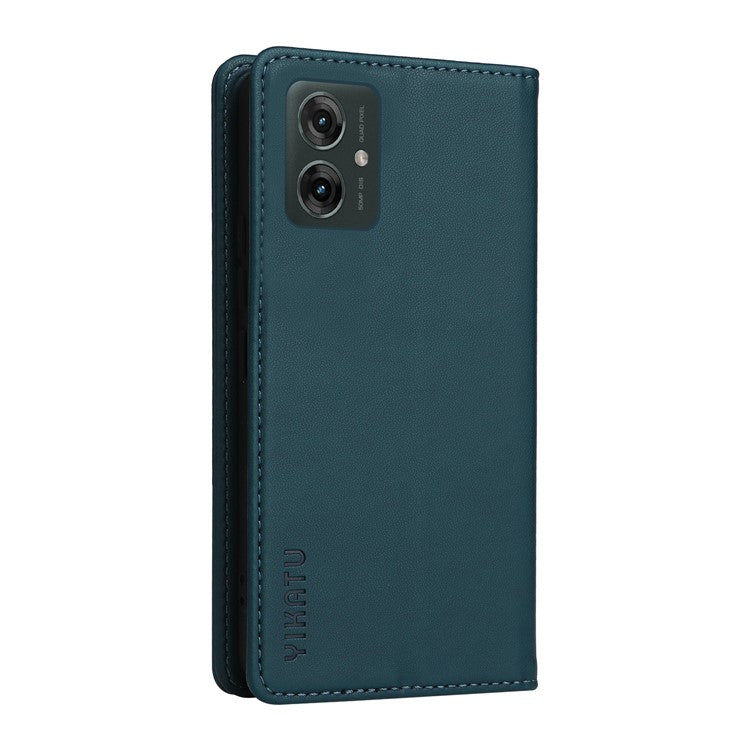 YIKATU YK-001 For Motorola Moto G55 5G Case Stand Leather Phone Cover Strong Magnetic Closure - Green
