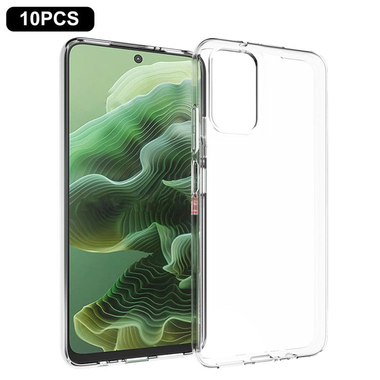 10Pcs / Pack For Motorola Moto G35 5G Clear Case Watermark-Free TPU Protective Cover
