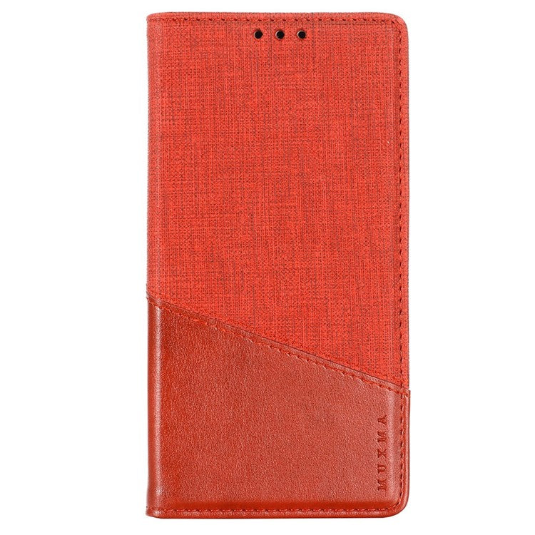 MUXMA MX109 PU Leather Wallet Case for iPhone 14, RFID Blocking Magnetic Auto-absorbed Stand Phone Cover - Red