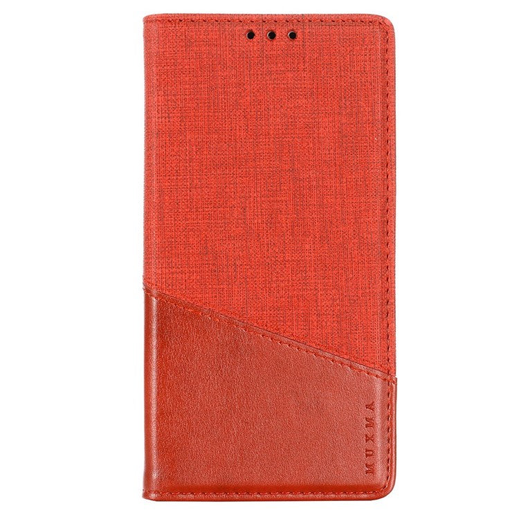MUXMA MX109 Wallet Stand Case for iPhone 14 Plus, Magnetic Auto-absorbed PU Leather Phone Cover with RFID Blocking Function - Red