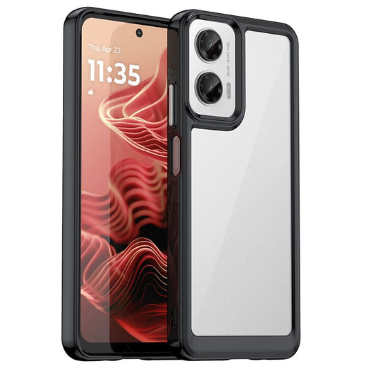 For Motorola Moto G35 5G Case TPU +Acrylic Protective Clear Phone Cover - Black