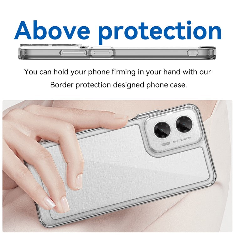 For Motorola Moto G35 5G Case TPU +Acrylic Protective Clear Phone Cover - Transparent