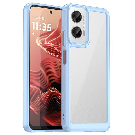 For Motorola Moto G35 5G Case TPU +Acrylic Protective Clear Phone Cover - Blue