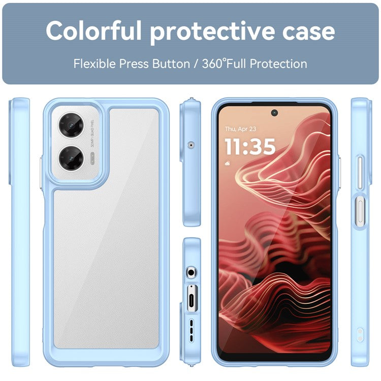 For Motorola Moto G35 5G Case TPU +Acrylic Protective Clear Phone Cover - Blue